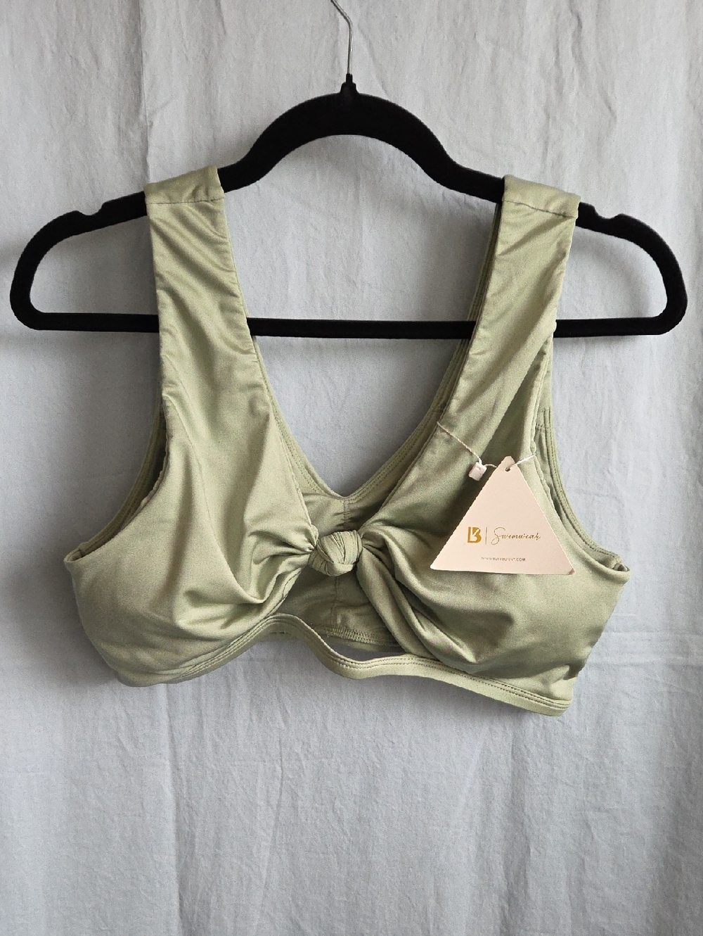 NWT BuffBunny Collection Reversible Swim Top in Sage Green - Size XL